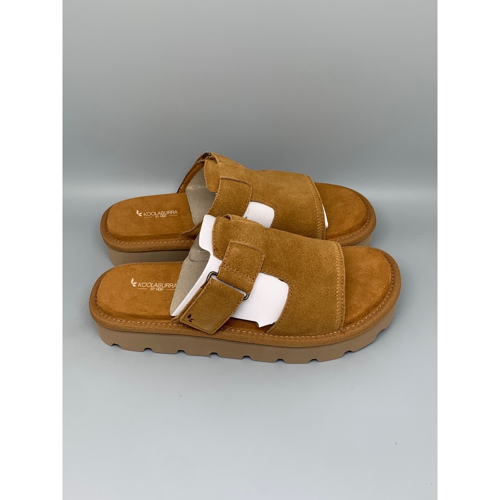 Koolaburra by UGG W Tizz Slide Chestnut Suede Sandals 1167751 Women's Sz 9.5